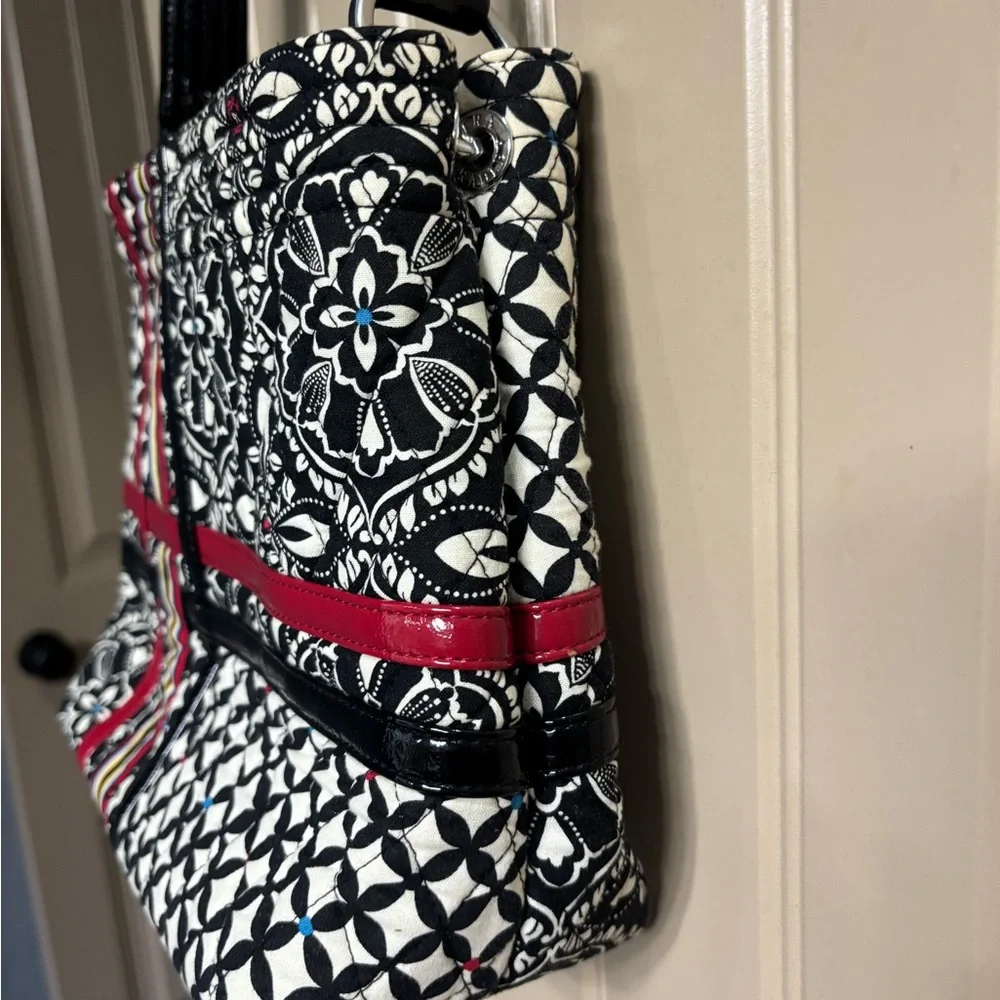 Vera Bradley Black and Red Patterned Shoulder Bag - Picture 2 of 4